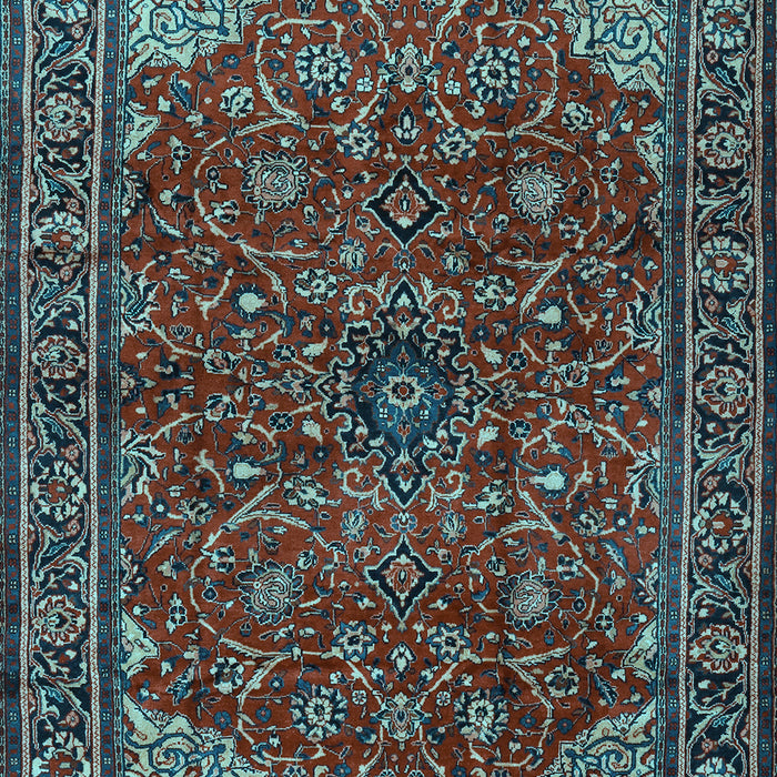 Machine Washable Persian Light Blue Traditional Rug, wshtr2179lblu