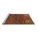 Sideview of Machine Washable Persian Brown Traditional Rug, wshtr2179brn