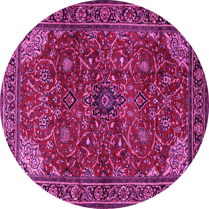 Round Persian Pink Traditional Rug, tr2179pnk