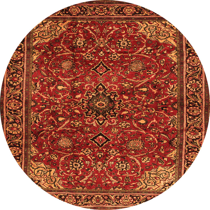Machine Washable Persian Orange Traditional Area Rugs, wshtr2179org