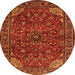 Machine Washable Persian Orange Traditional Area Rugs, wshtr2179org