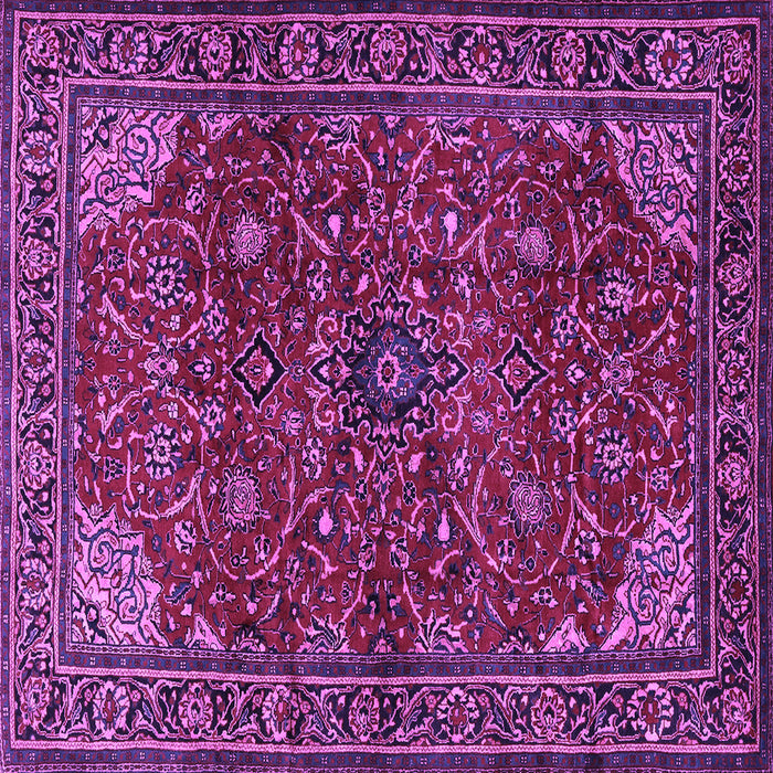 Square Machine Washable Persian Purple Traditional Area Rugs, wshtr2179pur