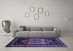 Machine Washable Persian Blue Traditional Rug in a Living Room, wshtr217blu