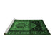 Sideview of Machine Washable Persian Emerald Green Traditional Area Rugs, wshtr217emgrn