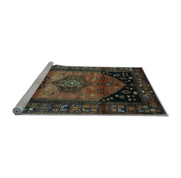 Sideview of Machine Washable Persian Light Blue Traditional Rug, wshtr217lblu
