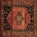 Square Persian Brown Traditional Rug, tr217brn