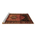 Sideview of Machine Washable Persian Brown Traditional Rug, wshtr217brn