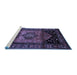 Sideview of Machine Washable Persian Blue Traditional Rug, wshtr217blu