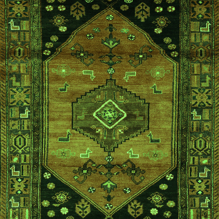Serging Thickness of Machine Washable Persian Green Traditional Area Rugs, wshtr217grn