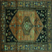 Square Persian Turquoise Traditional Rug, tr217turq
