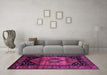 Machine Washable Persian Purple Traditional Area Rugs in a Living Room, wshtr217pur