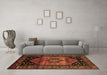 Machine Washable Persian Brown Traditional Rug in a Living Room,, wshtr217brn