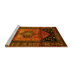 Sideview of Machine Washable Persian Yellow Traditional Rug, wshtr217yw