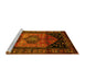 Sideview of Machine Washable Persian Yellow Traditional Rug, wshtr217yw