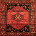 Round Machine Washable Persian Orange Traditional Area Rugs, wshtr217org