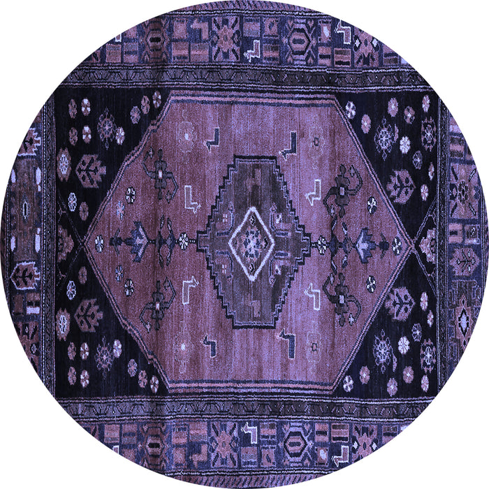 Round Persian Blue Traditional Rug, tr217blu