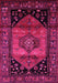 Machine Washable Persian Pink Traditional Rug, wshtr217pnk