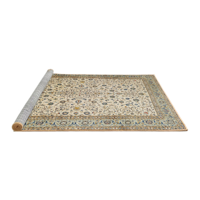 Sideview of Machine Washable Traditional Brown Rug, wshtr218