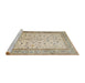 Sideview of Machine Washable Traditional Brown Rug, wshtr218