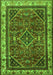 Serging Thickness of Machine Washable Persian Green Traditional Area Rugs, wshtr2180grn