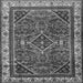 Round Machine Washable Persian Gray Traditional Rug, wshtr2180gry