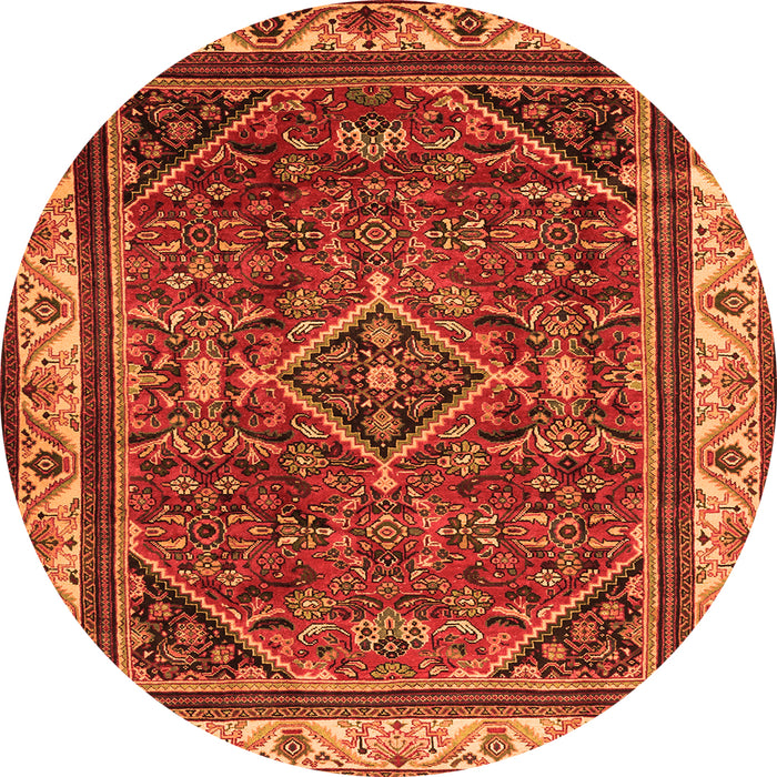 Machine Washable Persian Orange Traditional Area Rugs, wshtr2180org