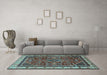 Machine Washable Persian Light Blue Traditional Rug in a Living Room, wshtr2180lblu