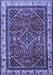 Machine Washable Persian Blue Traditional Rug, wshtr2180blu