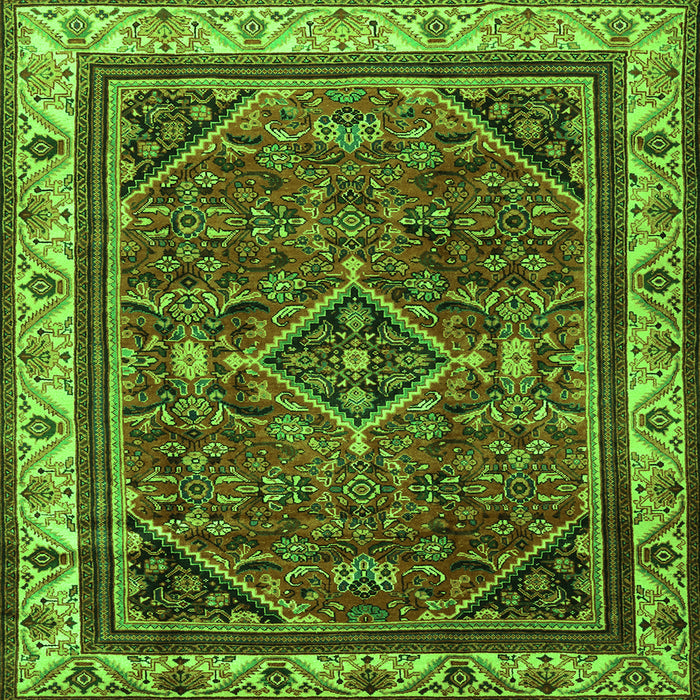 Serging Thickness of Persian Green Traditional Rug, tr2180grn