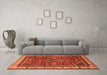 Machine Washable Persian Orange Traditional Area Rugs in a Living Room, wshtr2180org