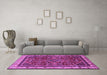 Machine Washable Persian Purple Traditional Area Rugs in a Living Room, wshtr2180pur