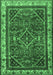 Machine Washable Persian Emerald Green Traditional Area Rugs, wshtr2180emgrn