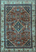 Machine Washable Persian Light Blue Traditional Rug, wshtr2180lblu