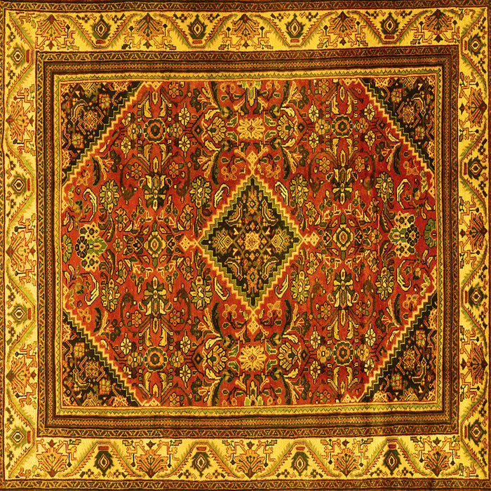 Square Persian Yellow Traditional Rug, tr2180yw