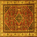 Square Persian Yellow Traditional Rug, tr2180yw