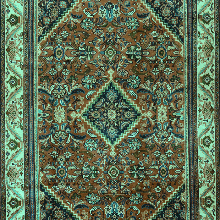 Machine Washable Persian Turquoise Traditional Area Rugs, wshtr2180turq