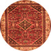 Square Persian Orange Traditional Rug, tr2180org
