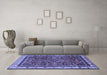 Machine Washable Persian Blue Traditional Rug in a Living Room, wshtr2180blu