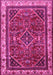 Machine Washable Persian Pink Traditional Rug, wshtr2180pnk