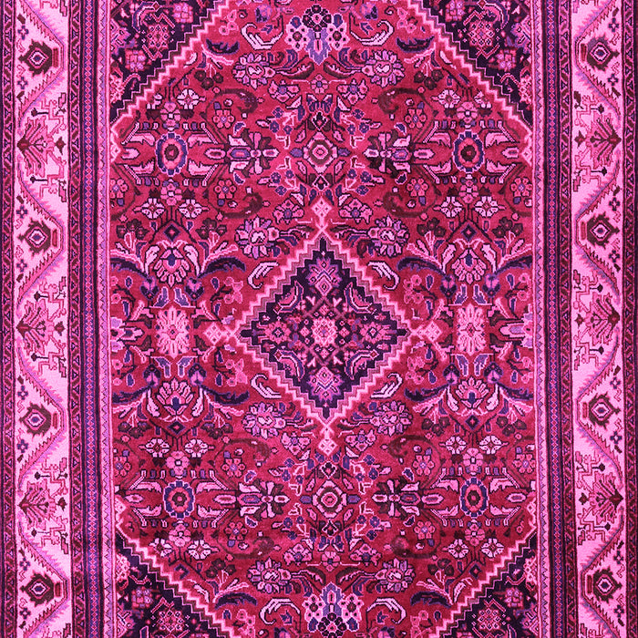 Machine Washable Persian Pink Traditional Rug, wshtr2180pnk