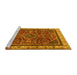 Sideview of Machine Washable Persian Yellow Traditional Rug, wshtr2180yw