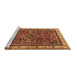 Sideview of Machine Washable Persian Brown Traditional Rug, wshtr2180brn