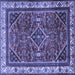 Square Persian Blue Traditional Rug, tr2180blu