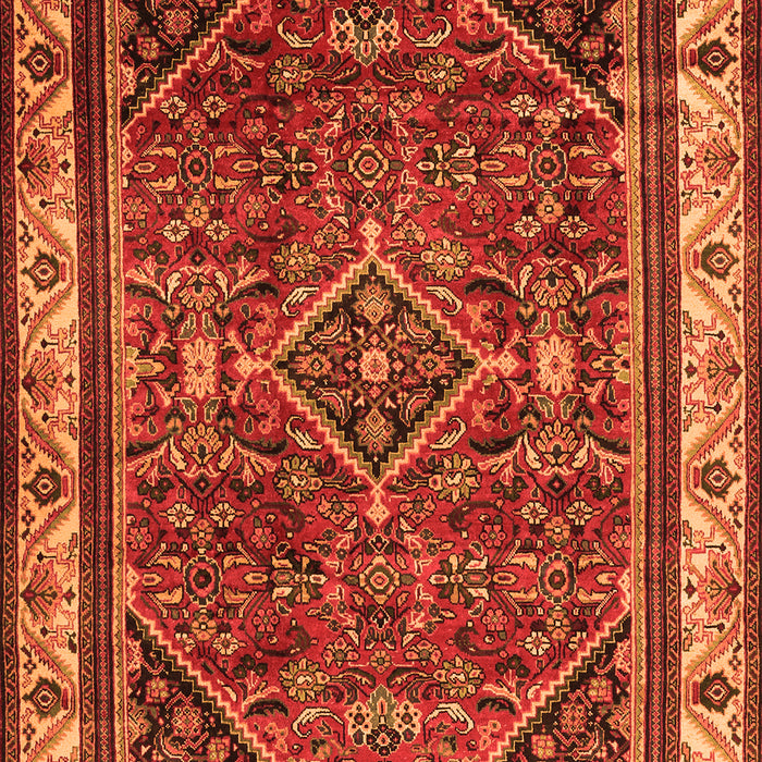 Serging Thickness of Machine Washable Persian Orange Traditional Area Rugs, wshtr2180org