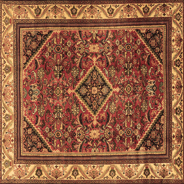Square Machine Washable Persian Brown Traditional Rug, wshtr2180brn