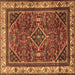 Square Machine Washable Persian Brown Traditional Rug, wshtr2180brn