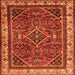 Round Machine Washable Persian Orange Traditional Area Rugs, wshtr2180org