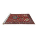 Sideview of Machine Washable Traditional Orange Salmon Pink Rug, wshtr2181