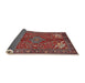 Sideview of Traditional Orange Salmon Pink Persian Rug, tr2181