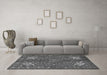 Machine Washable Persian Gray Traditional Rug in a Living Room,, wshtr2181gry